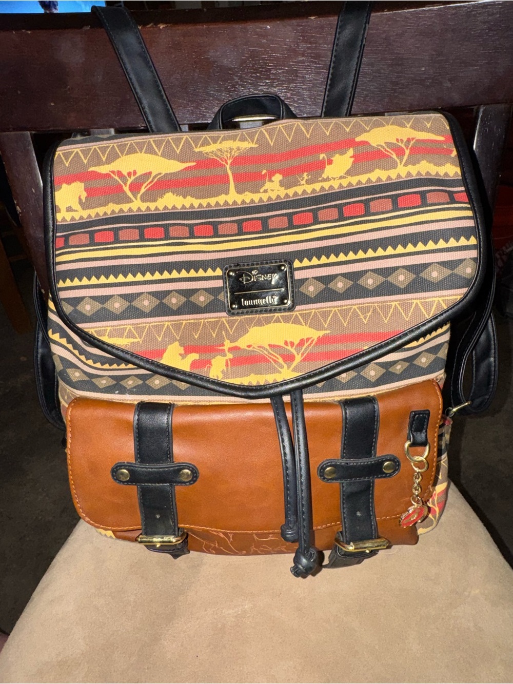 Loungefly Brown, Tan & Black Safari Pattern Backpack